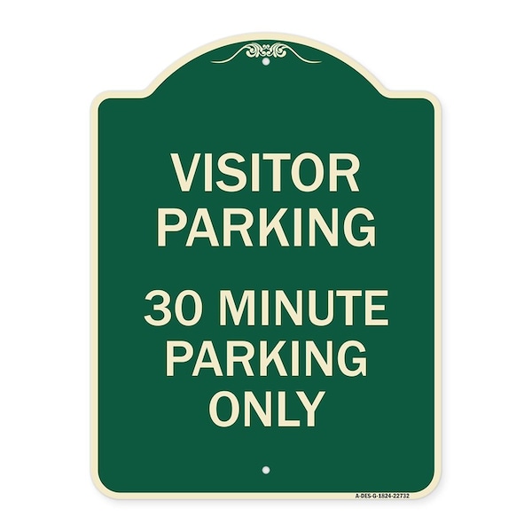 Visitor Parking 30 Minute Parking Heavy-Gauge Aluminum Architectural Sign, 24" x 18", G-1824-22732